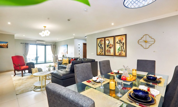 Dzorwulu Apartment | Spacious 2BR Penthouse Apt close to Airport with pool & gym