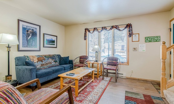 Jackson House | Spacious townhouse with ski & mountain views, deck, grill, & fireplace