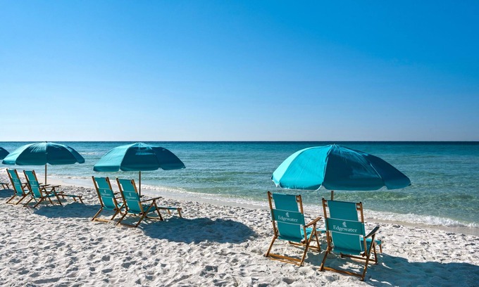 Miramar Beach Condo | 🚢Steps to Private Beach-Gulf Views-2 Pools with Waterfall-1BR Edgewater#308🚢