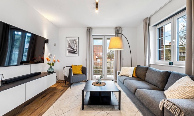 Rosenhagen Apartment | Stranddüne Rosenhagen - modern, maisonette, fitness area, flooded with light