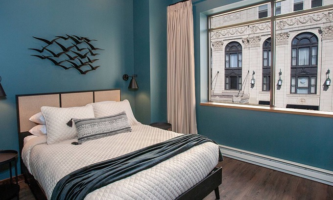 Downtown - Waterfront Apartment | Street View Queen Suite - Spectacular Views of Downtown Duluth's Superior Street