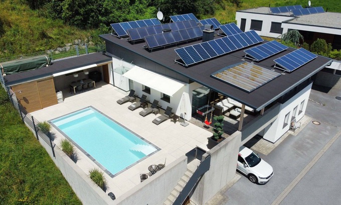 Landeck Villa | Stunning private villa for 6 people with pool, WIFI, TV, patio and panoramic view