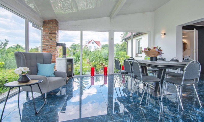 gmina Dobra House | Stunning private villa for 10 people with WIFI, private pool, TV, terrace and pets allowed