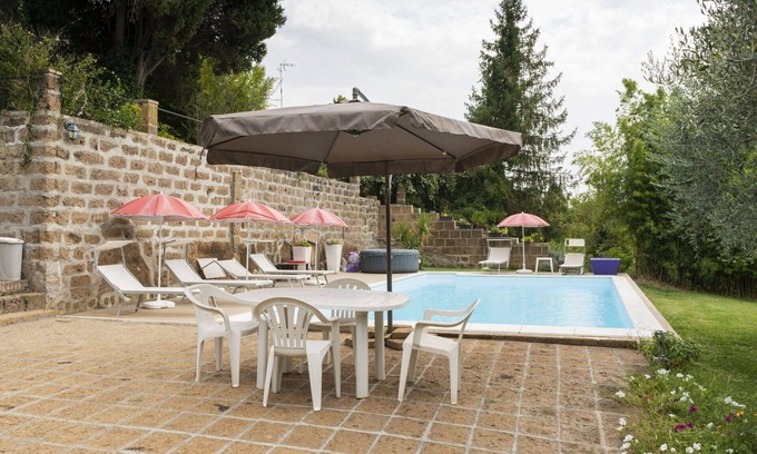 Corchiano House | Stunning private villa for 17 guests with WIFI, private pool, TV, patio and pets allowed