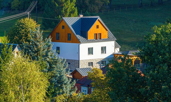 Dolni Podluzi House | Stylish wellness vacation home in the Lusatian mountains - for up to 15 guests