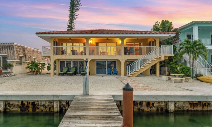 Key Colony Beach Villa | Sunset Harbor Waterfront Villa with Dock, Cabana Club