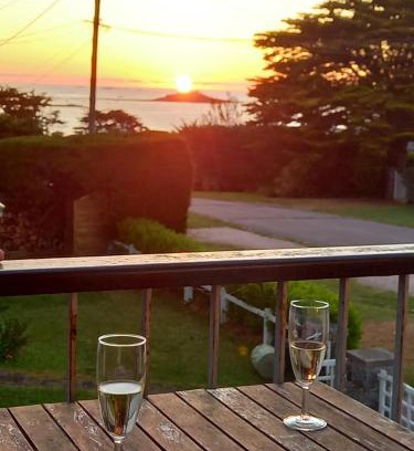 Sables-d'Or-les-Pins House | Sunset View over beach at Sables d'Or