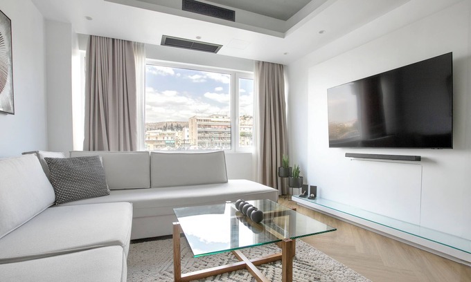 Neos Kosmos Apartment | Superior Suite Kallirrois 89 view on philopappos monument