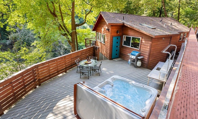 Guerneville Cabin | Sydney's Retreat: Stylish & Captivating Treetop Paradise! Quiet!HtTb/Pup/WiFi