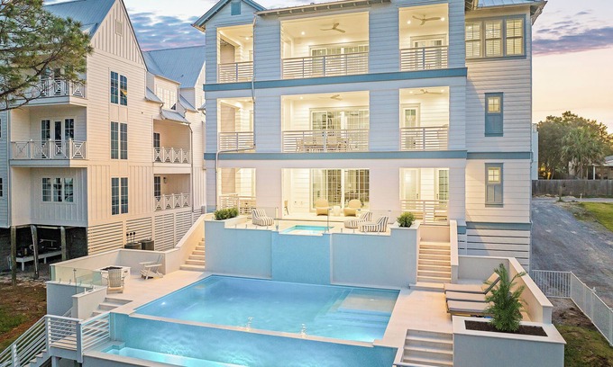 Dune Allen Beach House | Timeless 30A|Easy Beach Access|Private Pool|Outdoor Fireplace|Directly on Lake