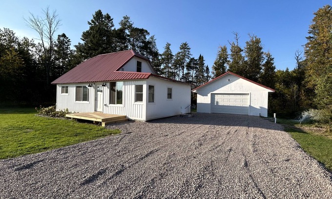 Rudyard Cabin | Totally remodeled cabin, a street from the snowmobile/ORV trail with parking.