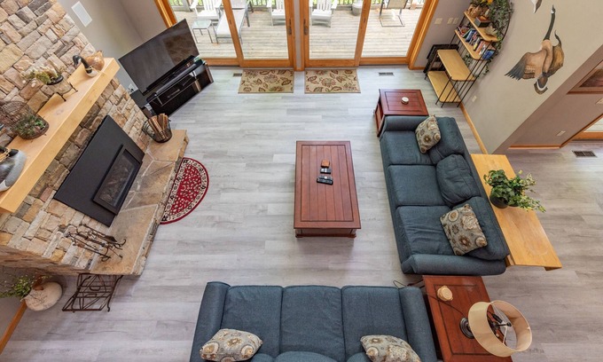 Thayerville House | Tranquil Lakefront w/Twin Hot Tubs & Dock