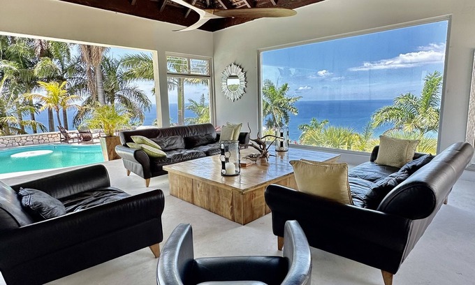 Reading Villa | Tropical Hilltop Luxury Private Villa with Pool including Butler.