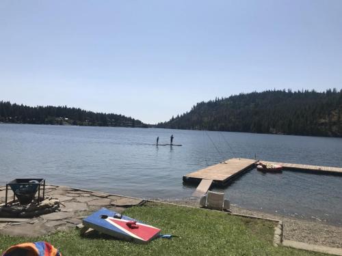 Rathdrum House | Twin Lakes Waterfront Retreat with Private Dock Fire Pit And Family Friendly Space