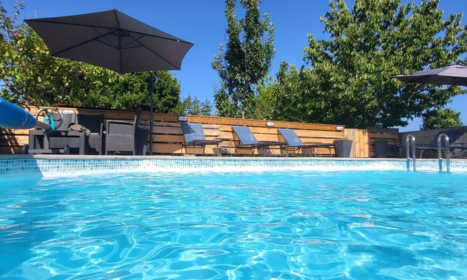 Bazoges-en-Pareds Cottage | Two gites located side by side in a medieval village with heated pool sleeps 7/8