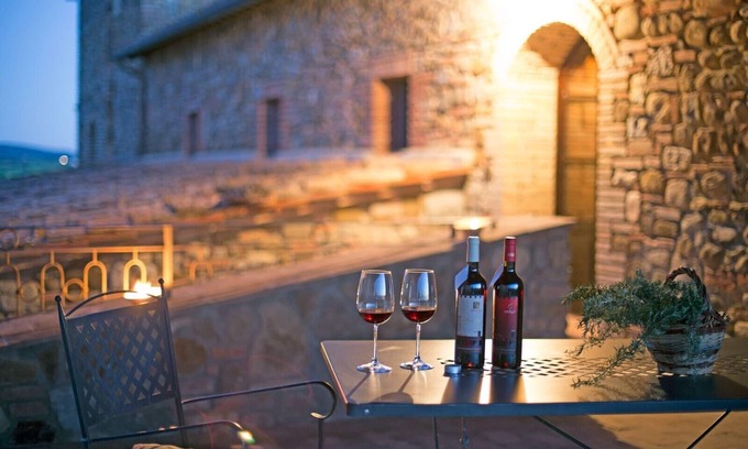 Cinigiano Apartment | Typical Stone House looking Banfi Wineries with Pool and close to Seaside