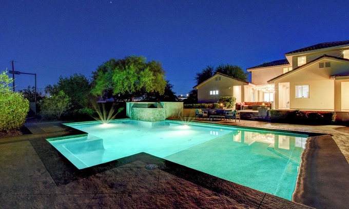 Spring Valley House | Vegas Villa w Pool, BBQ, Tennis Court & Volleyball for Large Groups