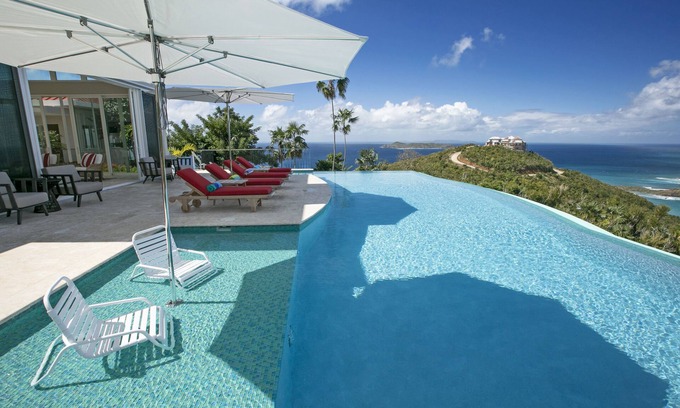 Estate Little Saint Thomas Villa | Viaggio ☆ Luxury Villa ☆ Incredible Views of Caribbean and Atlantic!