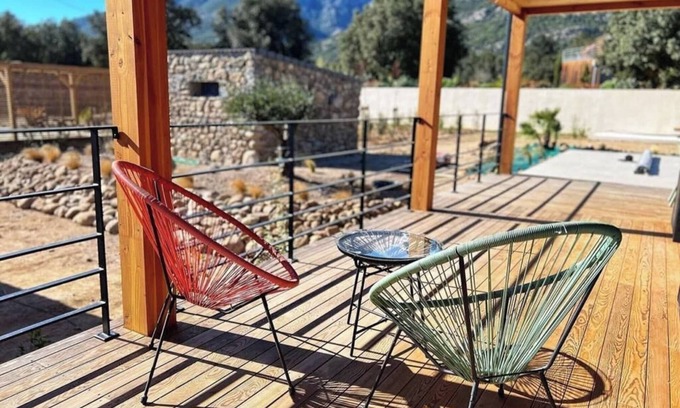 Moltifao Villa | Villa Capu Bianco Piscine Privée 2 ch 1 Grande Salle de Douche , wc Indépendant