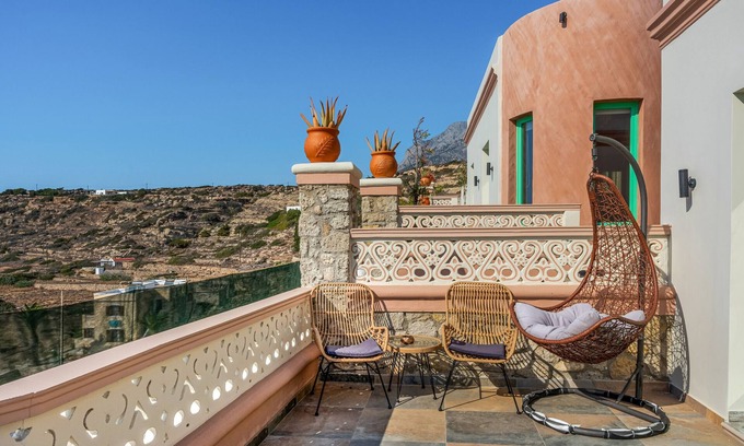 Lefkos Villa | Villa 'Mikis La Scala Luxury Villas' with Sea View, Wi-Fi and Air Conditioning