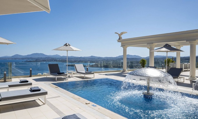 Pirgi Villa | Villa Monte Leone with Pool, Hot Tub, Spa Room & Stunning Seaview.