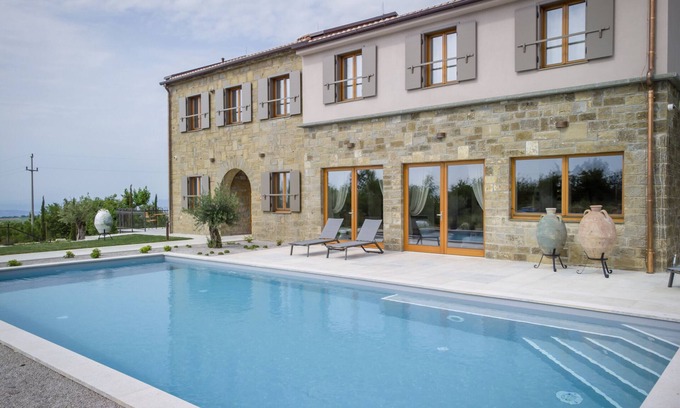 Sveti Bartol Villa | Villa Paradiso in Central Istria for 11 people with large garden, sea view & wellness