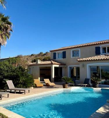 Port Leucate Villa | Villa piscine privée superbe Vue Etang Leucate 8JBART580