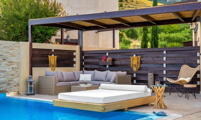 Romirion House | Villa Rosa With Private Pool and Amazing View to the Sea And Village's Mountain