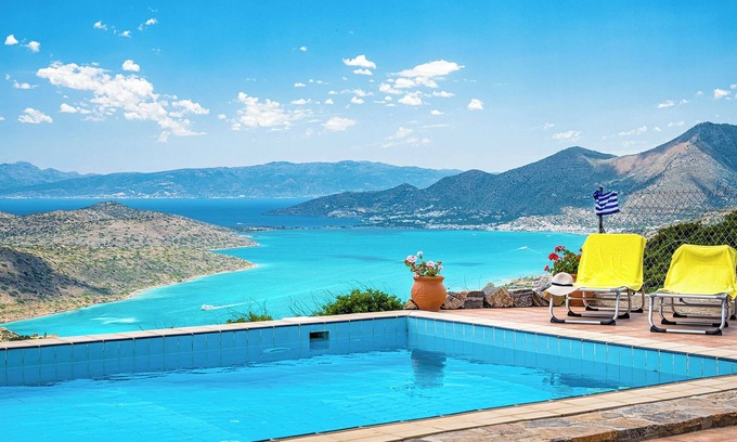 Vrouhas Villa | Villa Thea located in unique area with view to Spinalonga and private pool