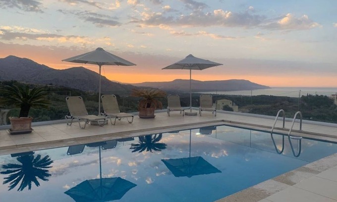 Kournas Apartment | Villa Vuna - Private Pool - Panoramic Seaview