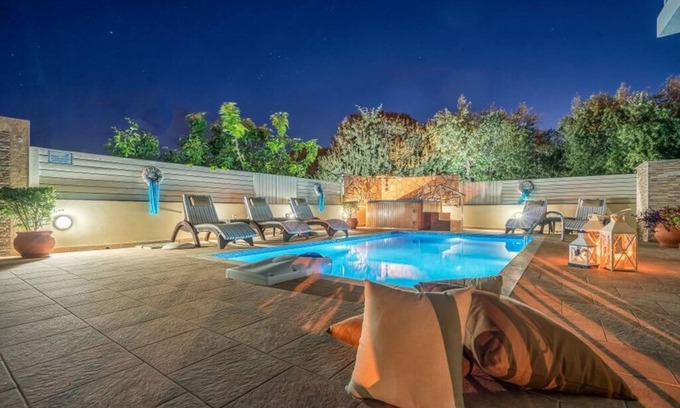 Neromilos Villa | Villa with private pool, water massage pool and sea view roof garden