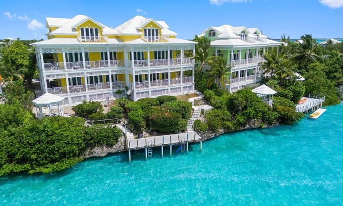 George Town Villa | Waterfront Villa with Dock, Walk to Beach Club & Rusty Anchor Rest. 3b/r 3.5b/a