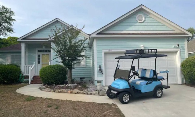 Caswell Beach House | Welcome to Seashells and Sandtraps! The Perfect Oak Island Home w/Golf Cart!