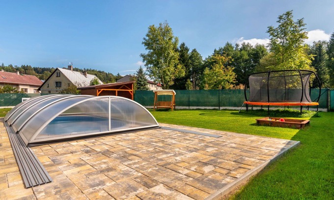 Olesnice v Orlickych horach Villa | Wonderful private villa for 20 people with WIFI, hot tub, private pool, TV, patio and pets allowed