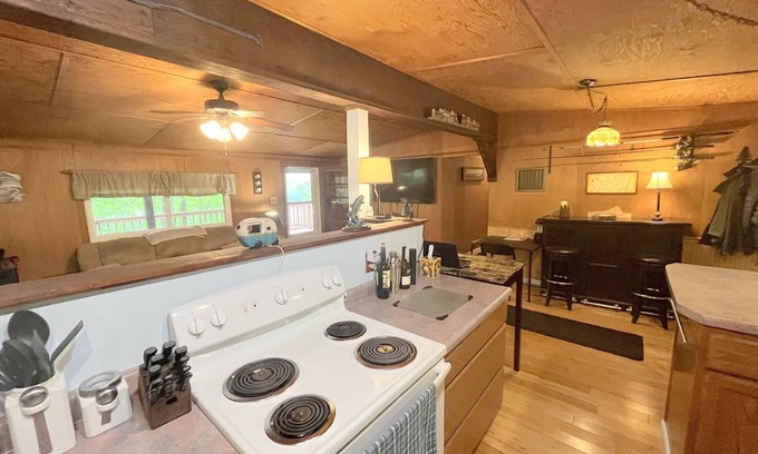Thayerville Cabin | Wooded camp w/lake views/fire pit. Great location.