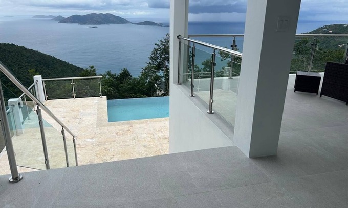 Road Town Villa | Zafira Luxe Ocean View Villa, Gourmet Kitchen, Pool & BBQ