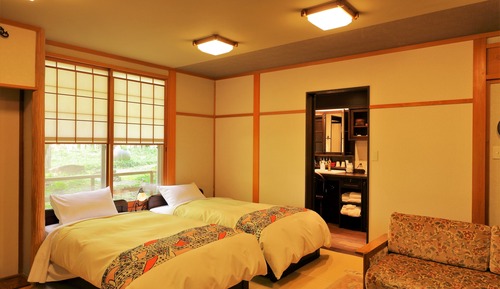 [La room]1F, Japanese Style Twin Room with Private Open-air Bath, Non Smoking