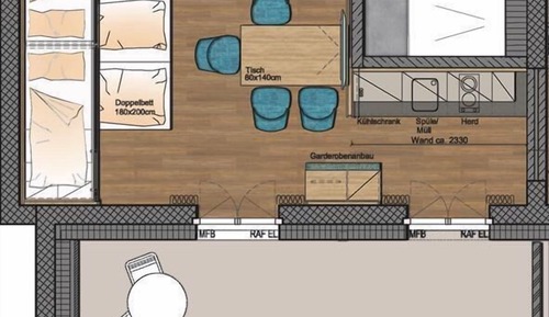 Superior Quadruple Room, Kitchen, Courtyard View