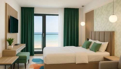 Double Room, Multiple Beds, Balcony, Sea View