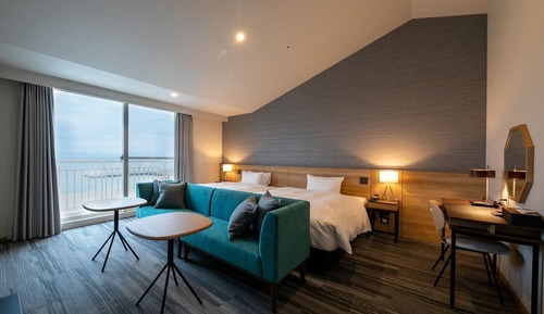 Hollywood Twin Room, 2 Double Beds, Non Smoking, Ocean View