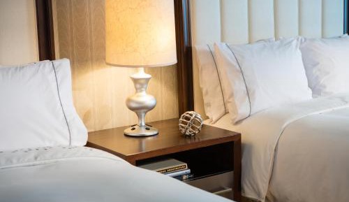 Double Room with Two Double Beds - Mobility and Hearing Accessible with Roll-in Shower