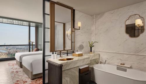 Classic Double Room with Two Double Beds and City View