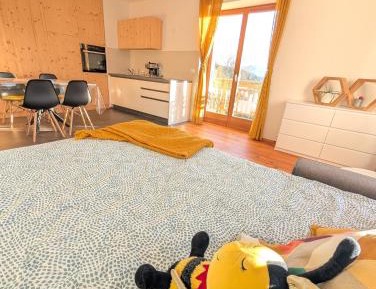 One-Bedroom Apartment with Balcony and Mountain View  