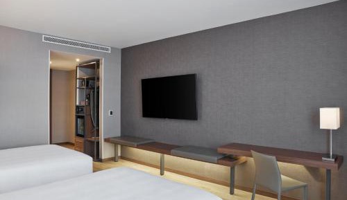 Large Double Room with Two Double Beds and City View