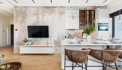 Deluxe Two-Bedroom Apartment with terrace and marina view