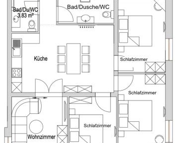 Three-Bedroom Apartment with Terrace