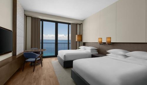 Double Room with Two Double Beds, Balcony and Ocean View