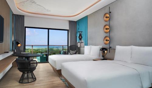 "Sea View Deluxe Twin, Guest room, 2 Double, Balcony with Free Scheduled Shuttle to Hotel’s Beach Facility