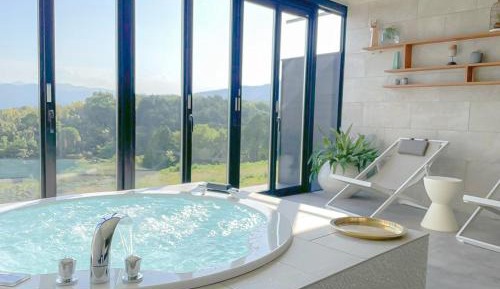 Oval Tent with Semi Open Air Bath