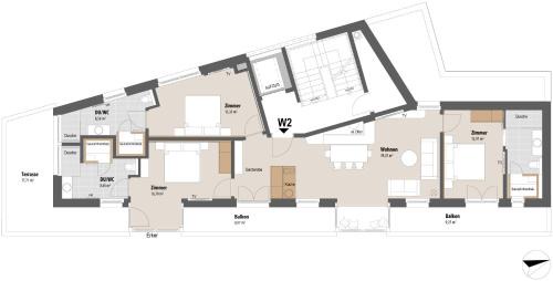Superior Three-Bedroom Apartment with Balcony